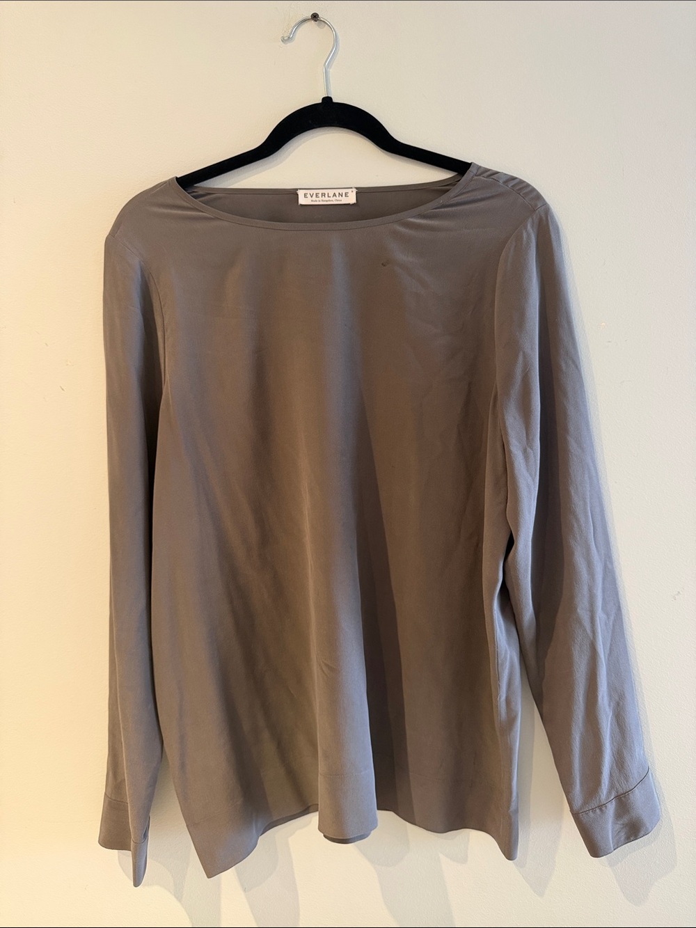Everlane Silk Grey Top
